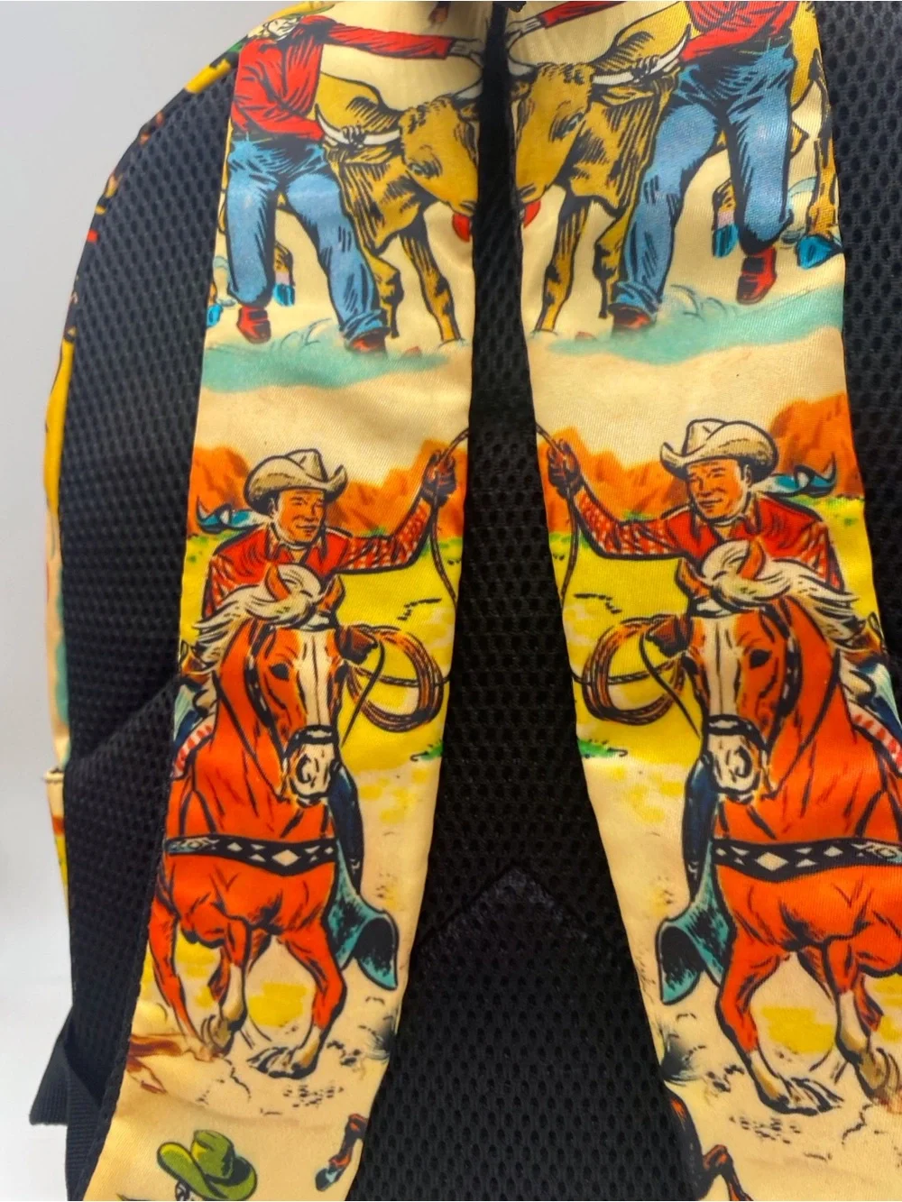 Excellent condition super cute Western Print Yellow  Backpack - Unbranded